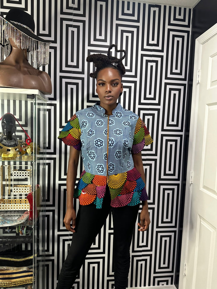 Ankara print blazer/top - Trufacebygrace