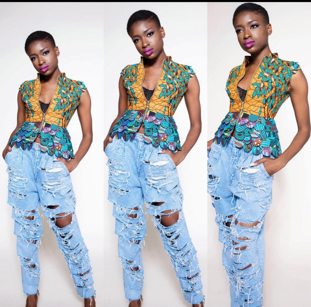 Ankara print blazer/top - Trufacebygrace