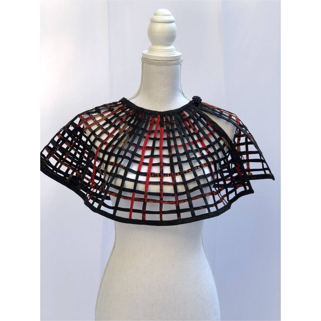 Ankara Print Medium laced/Mesh Cape - Trufacebygrace