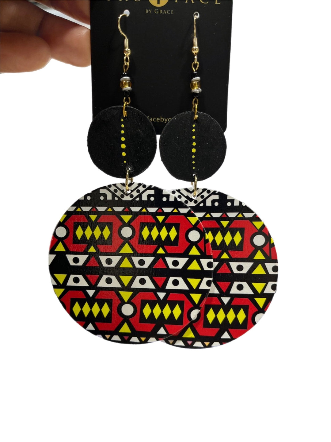 Ankara Print Wooden Lightweight Earrings - Trufacebygrace