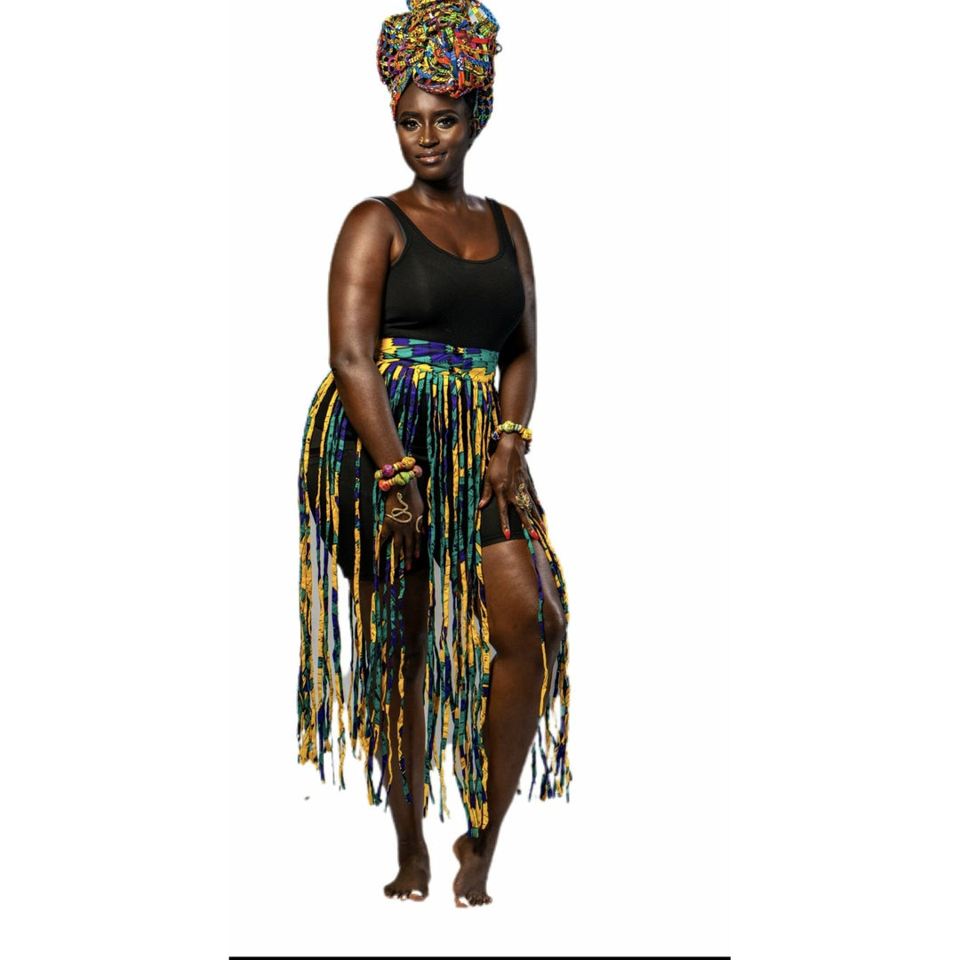 Ankara Strips Fringe skirts/ Belts - Trufacebygrace