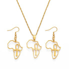 Ankh African Map Pendant Necklace Set - Trufacebygrace