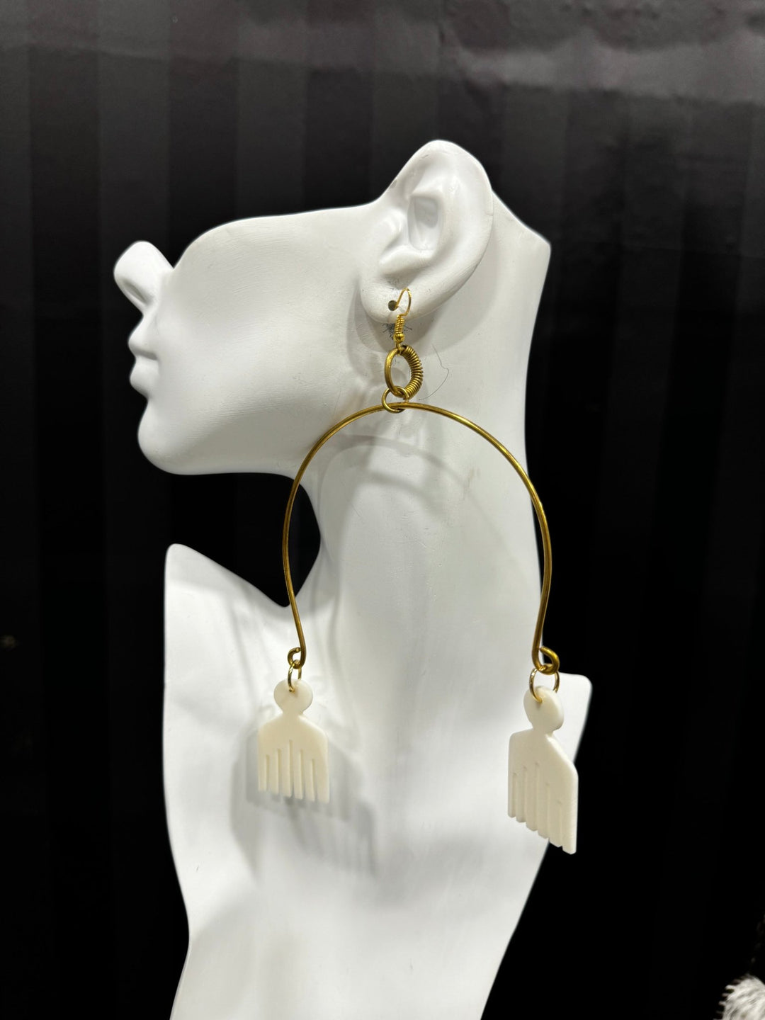 Ankh and Afro Comb Harmony Hoop Earrings - Trufacebygrace