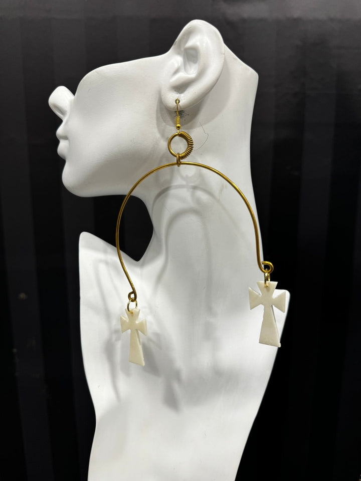 Ankh and Afro Comb Harmony Hoop Earrings - Trufacebygrace