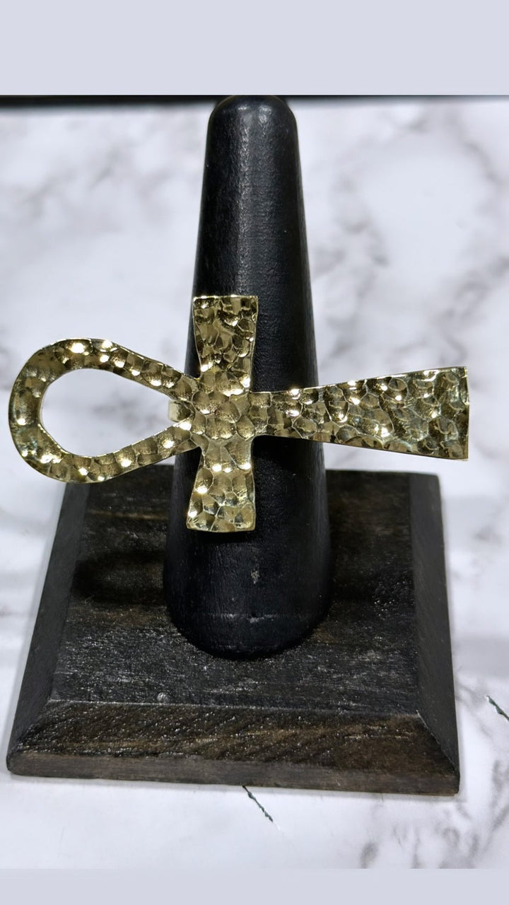 Ankh Brass Adjustable Ring - Trufacebygrace