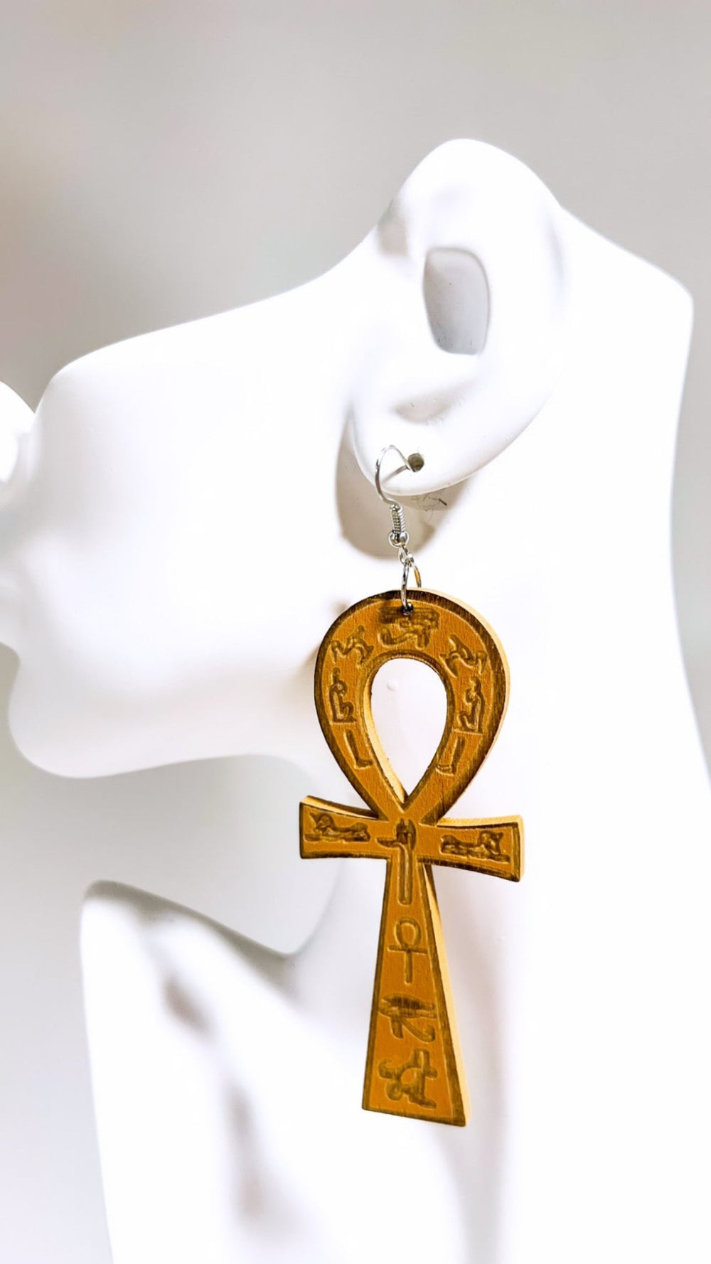 Ankh Wood lightweight Earrings - Trufacebygrace