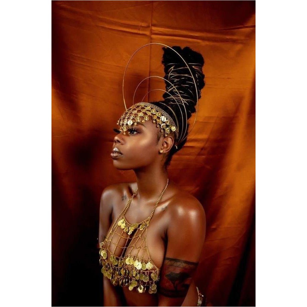 Araba gold coin headpiece/ headchain - Trufacebygrace