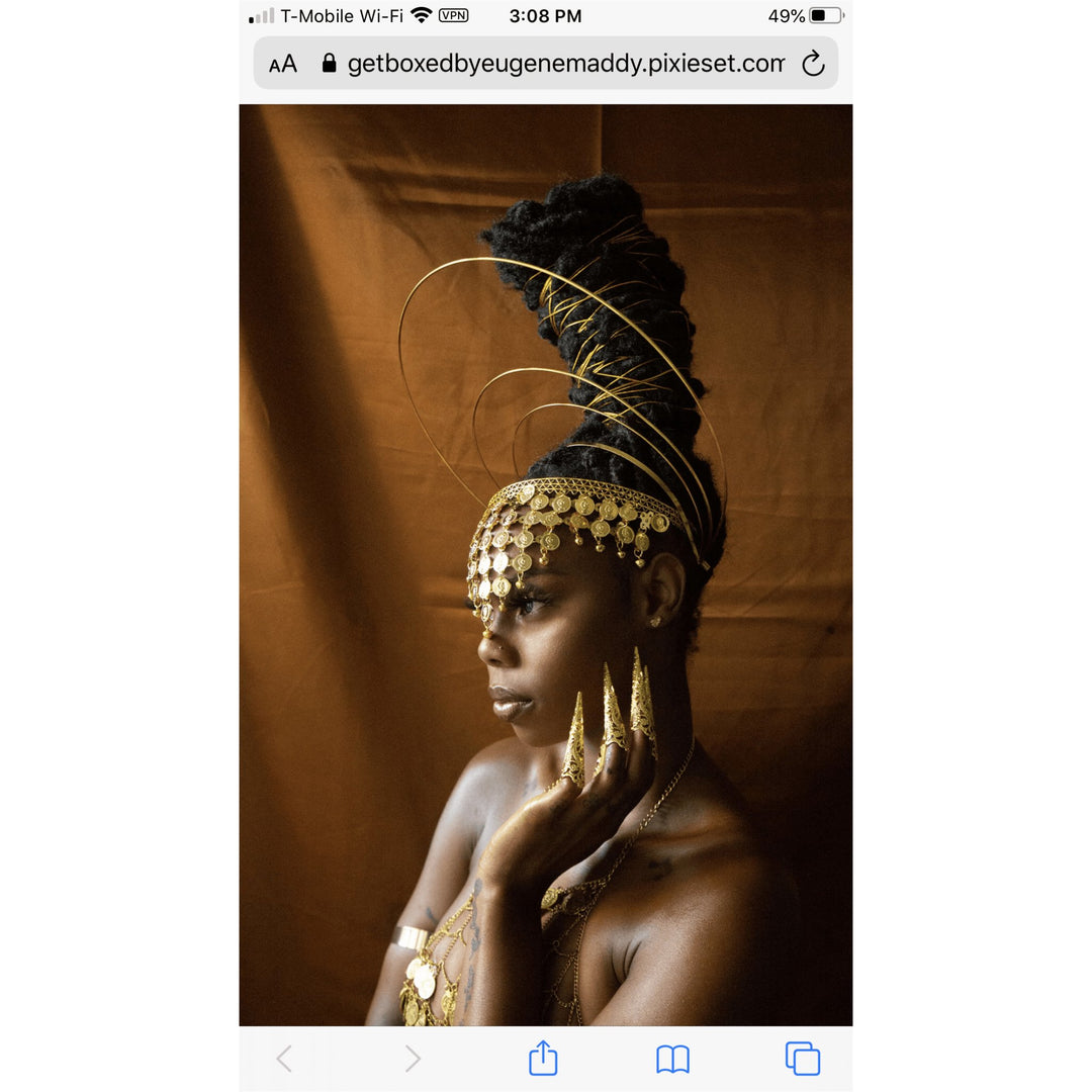 Araba gold coin headpiece/ headchain - Trufacebygrace