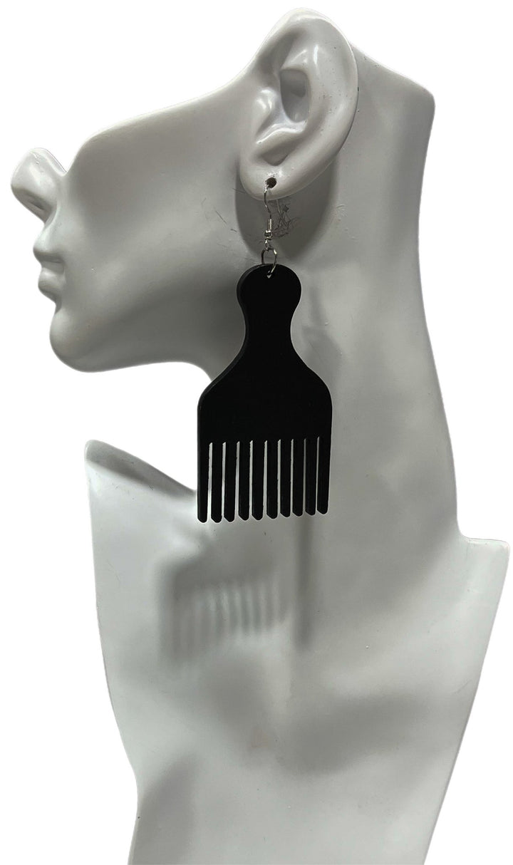 Araba Wooden Comb Earrings - Trufacebygrace