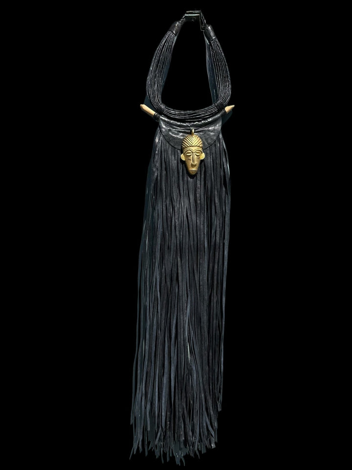 Asase Ya Genuine Leather statement Necklace - Trufacebygrace