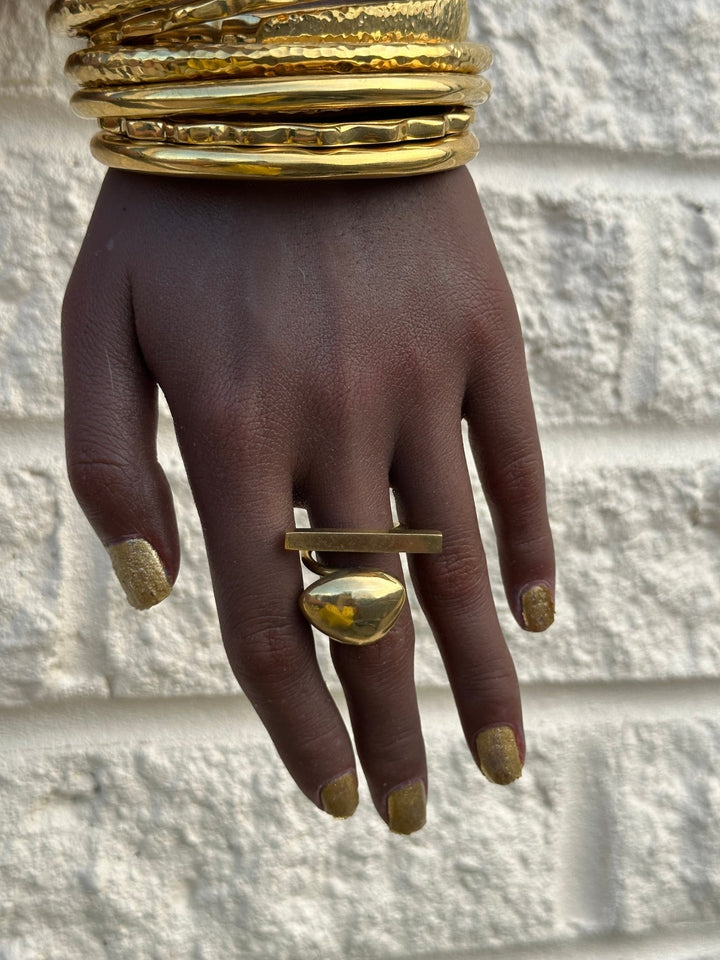 Asymmetric Brass Statement Ring - Trufacebygrace