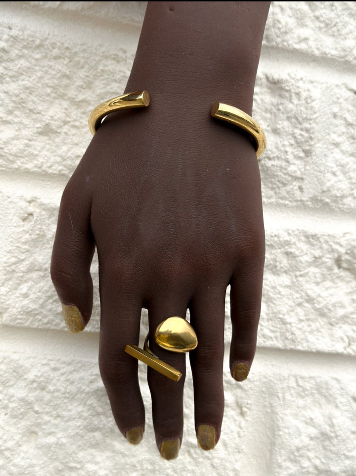 Asymmetric Brass Statement Ring - Trufacebygrace