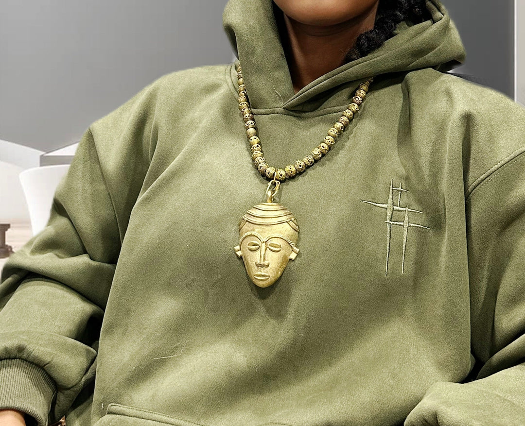 Authentic Ashanti Heritage Brass Mask Necklace - Trufacebygrace