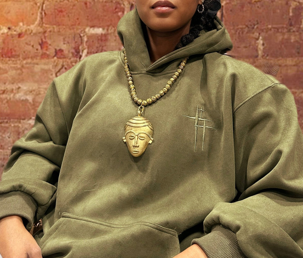 Authentic Ashanti Heritage Brass Mask Necklace - Trufacebygrace