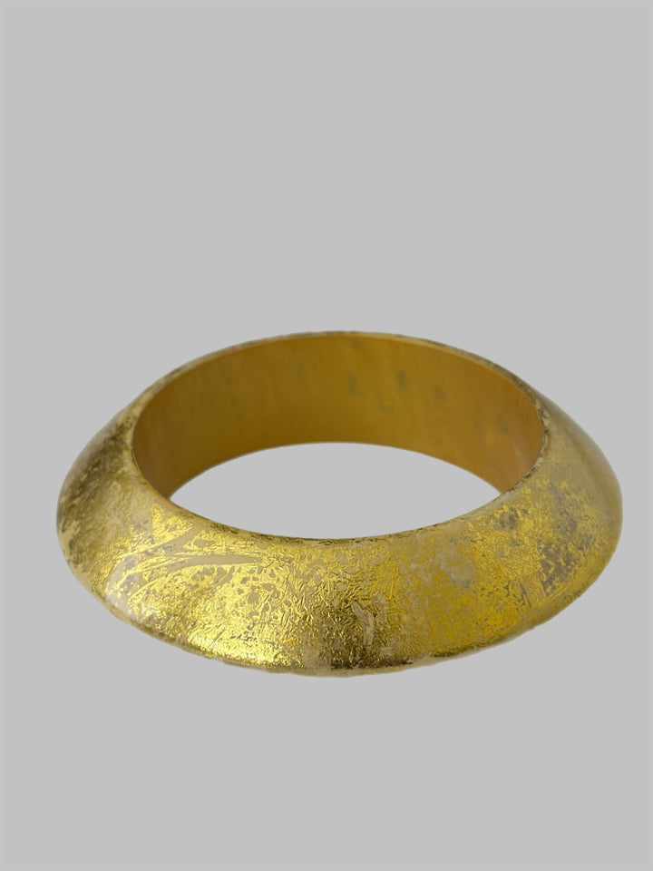 Aye Wura Gold Foil Chunky Wood Bangle - Trufacebygrace