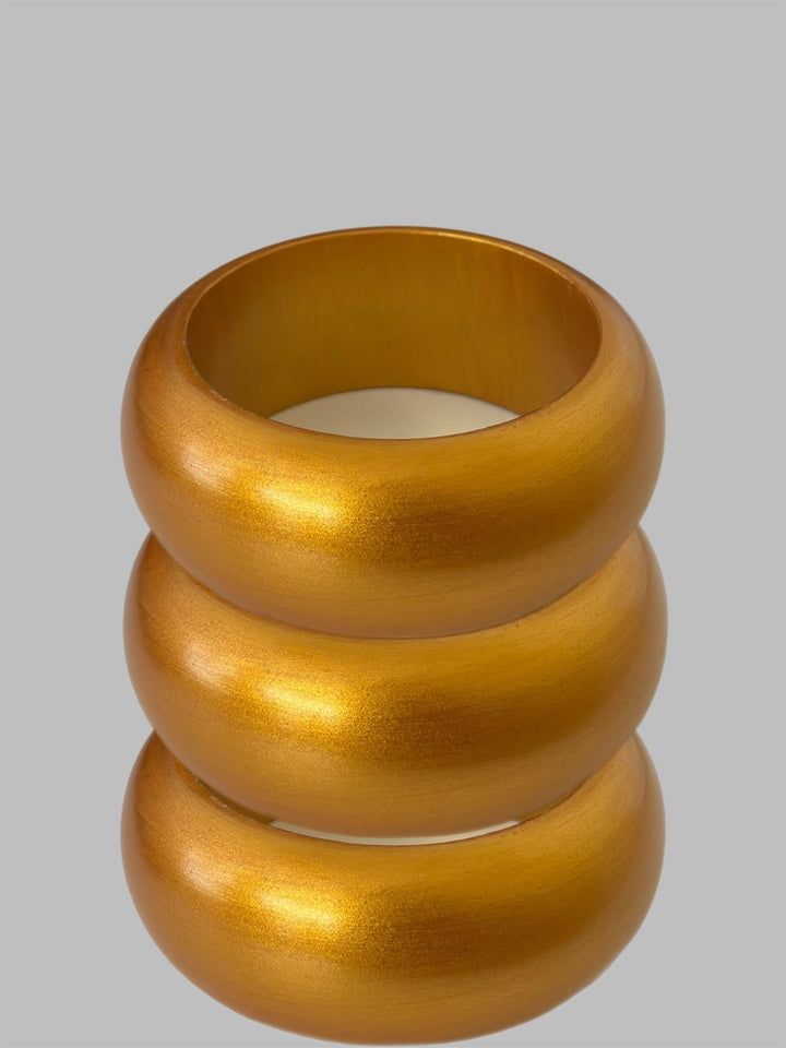 Aye Wura Honey Gold Chunky Wood Bangle - Trufacebygrace