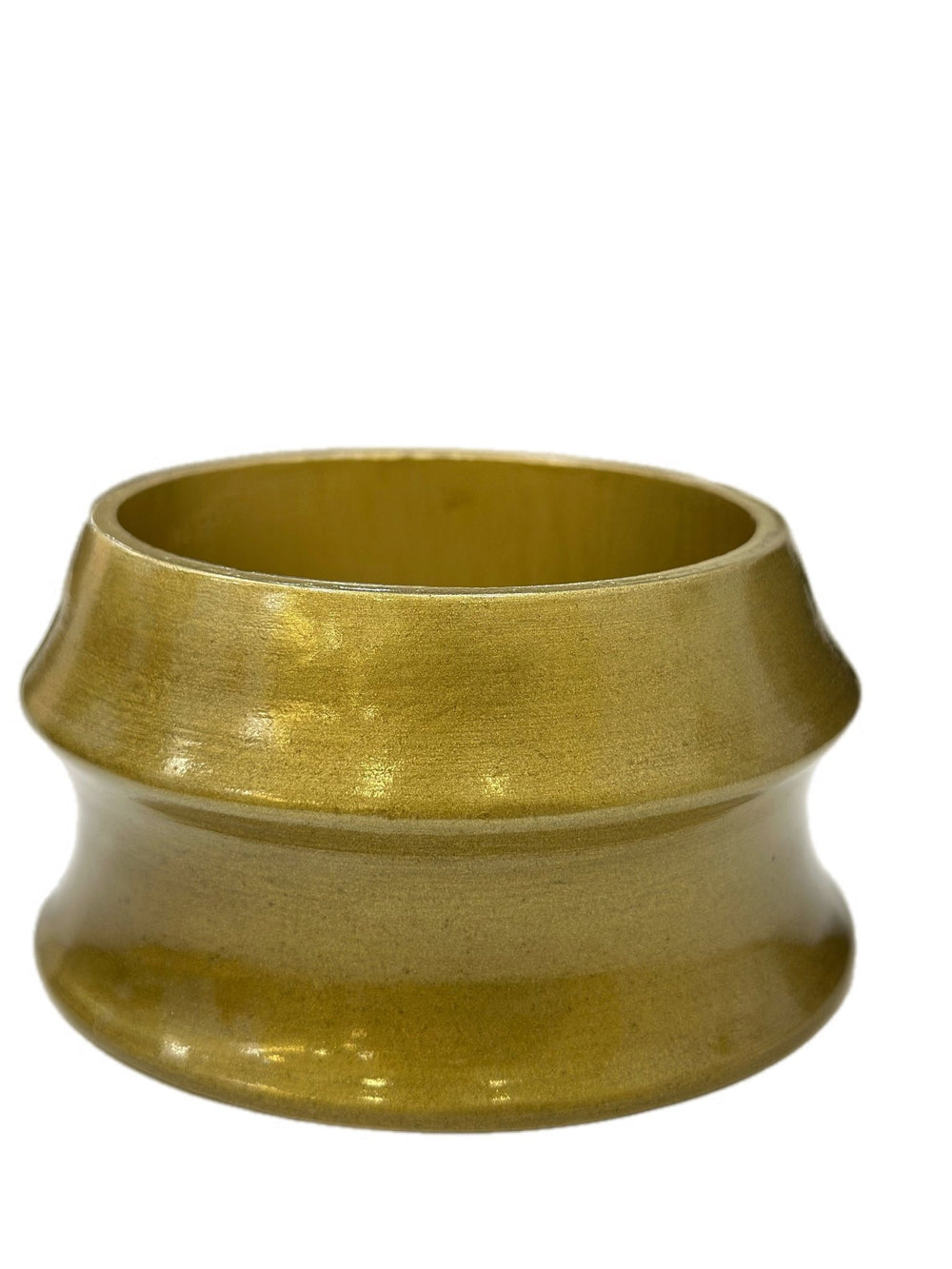 Aye Wura Lacquered Olive Gold Chunky Wood Bangle - Trufacebygrace