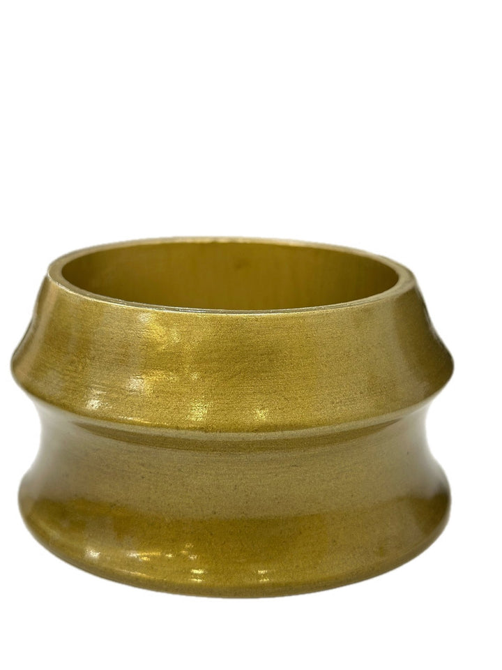 Aye Wura Lacquered Olive Gold Chunky Wood Bangle - Trufacebygrace