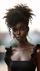 Ayika - 3D Geometric Hoop Earring - Trufacebygrace