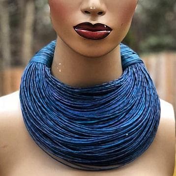 Aziza Genuine leather Multi - strand Statement necklace - Trufacebygrace