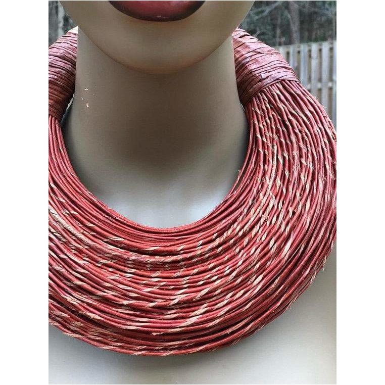 Aziza Genuine leather Multi - strand Statement necklace - Trufacebygrace