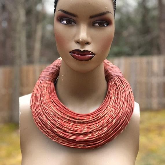 Aziza Genuine leather Multi - strand Statement necklace - Trufacebygrace