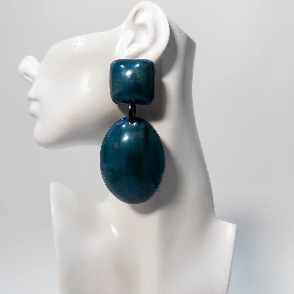 Azure Series: Afro Color Pop Horn Drop Earrings - Trufacebygrace