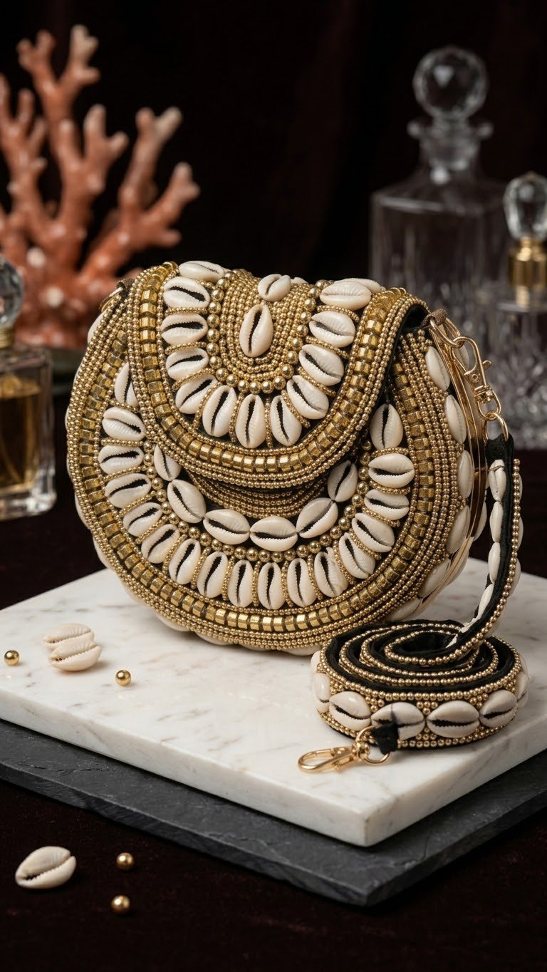 Bahari Luxe Cowry Shell Clutch - Trufacebygrace