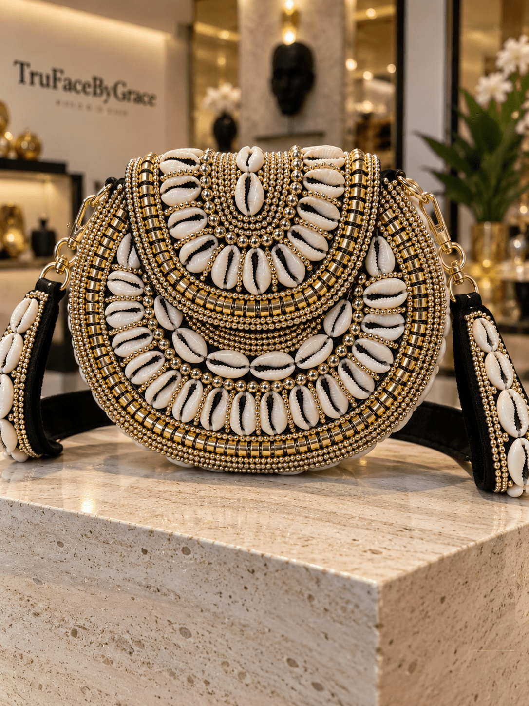 Bahari Luxe Cowry Shell Clutch - Trufacebygrace