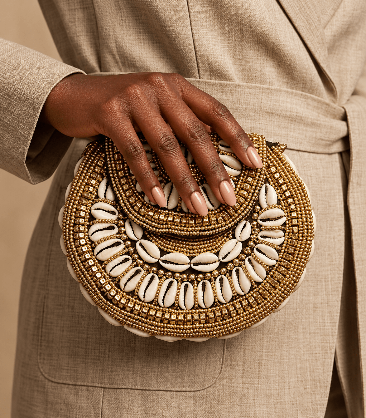 Bahari Luxe Cowry Shell Clutch - Trufacebygrace