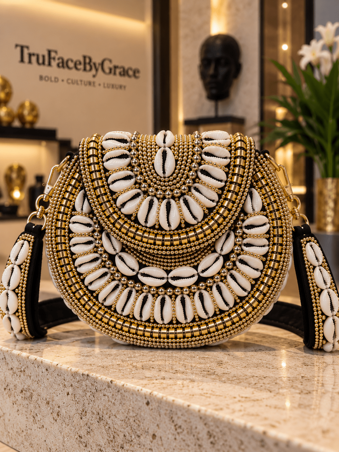 Bahari Luxe Cowry Shell Clutch - Trufacebygrace