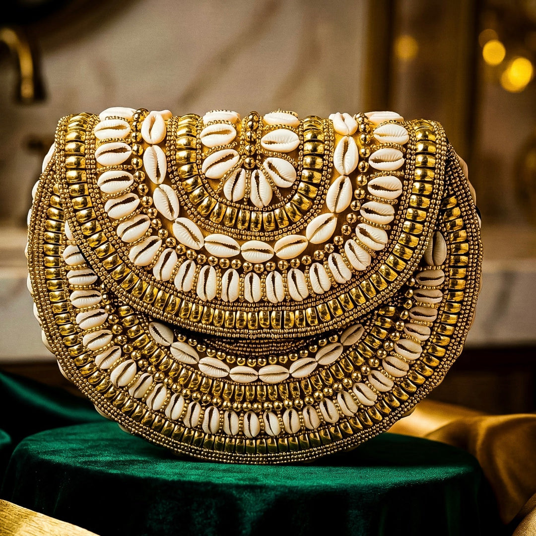 Bahari Luxe Cowry Shell Clutch - Trufacebygrace