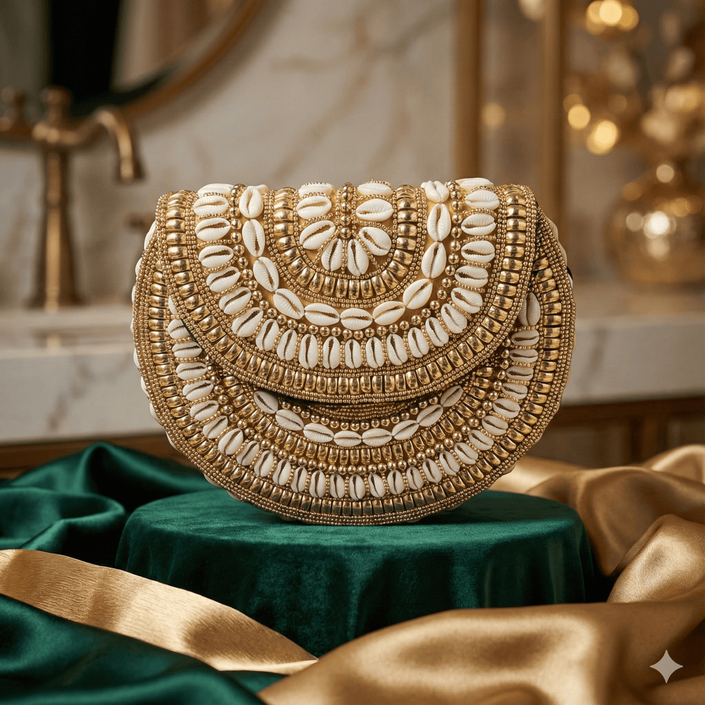 Bahari Luxe Cowry Shell Clutch - Trufacebygrace