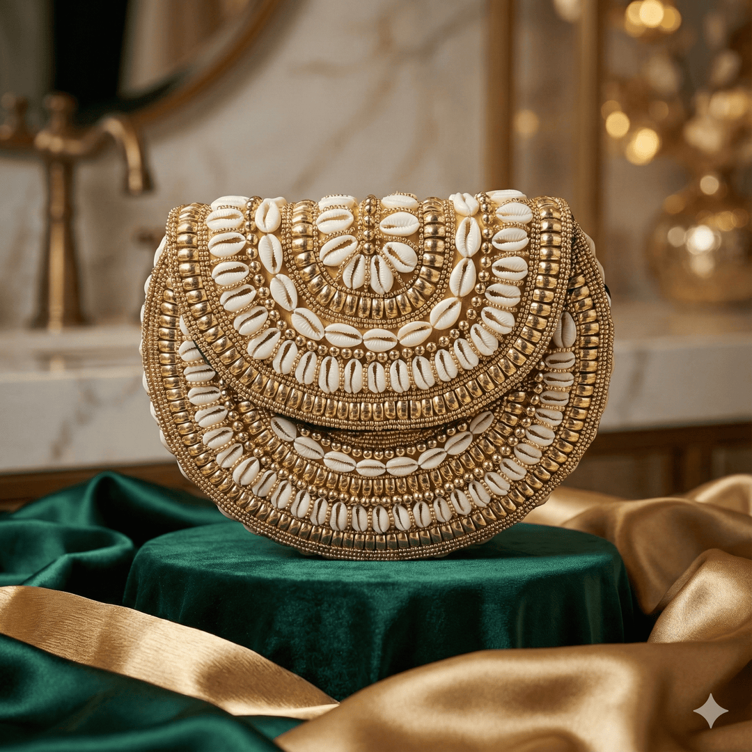 Bahari Luxe Cowry Shell Clutch - Trufacebygrace