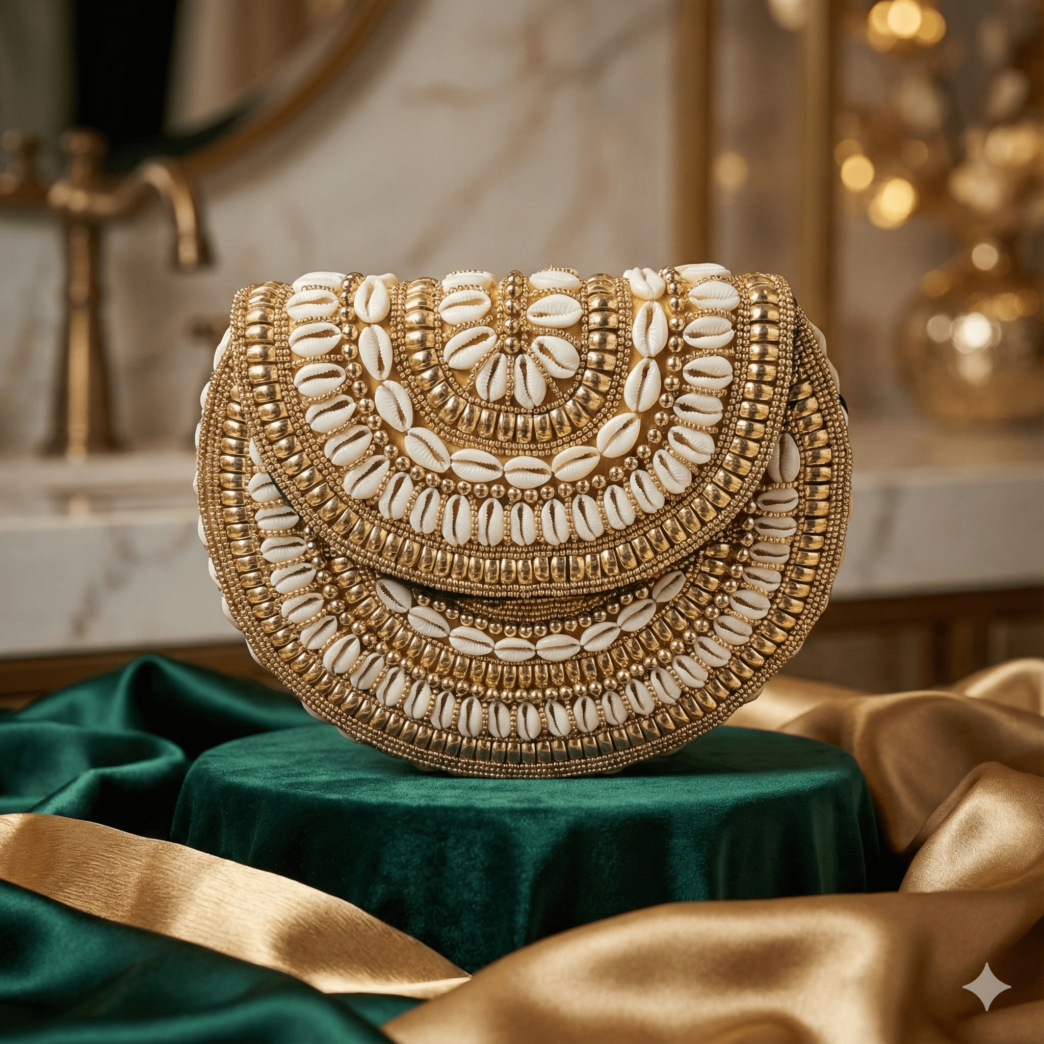 Bahari Luxe Cowry Shell Clutch - Trufacebygrace
