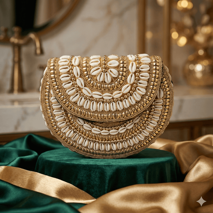 Bahari Luxe Cowry Shell Clutch - Trufacebygrace