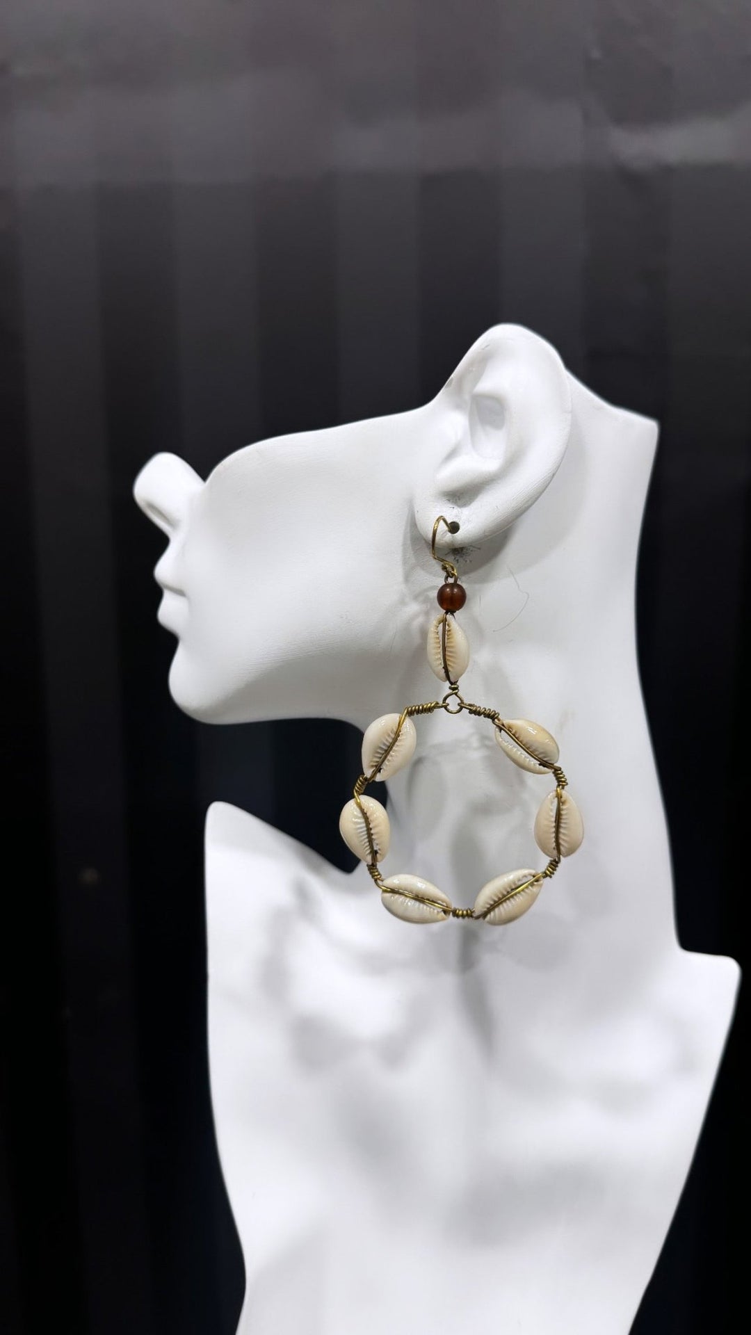 Bahari Small Cowry Shell circular Earrings - Trufacebygrace