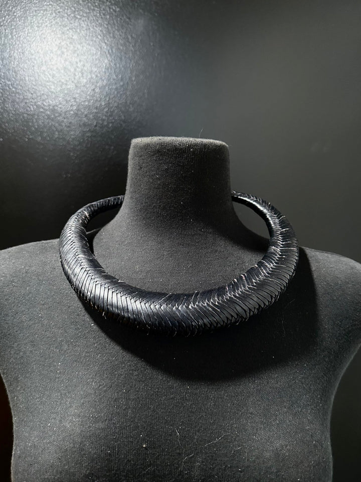 Bankula Genuine leather BIG chunky necklace - Trufacebygrace