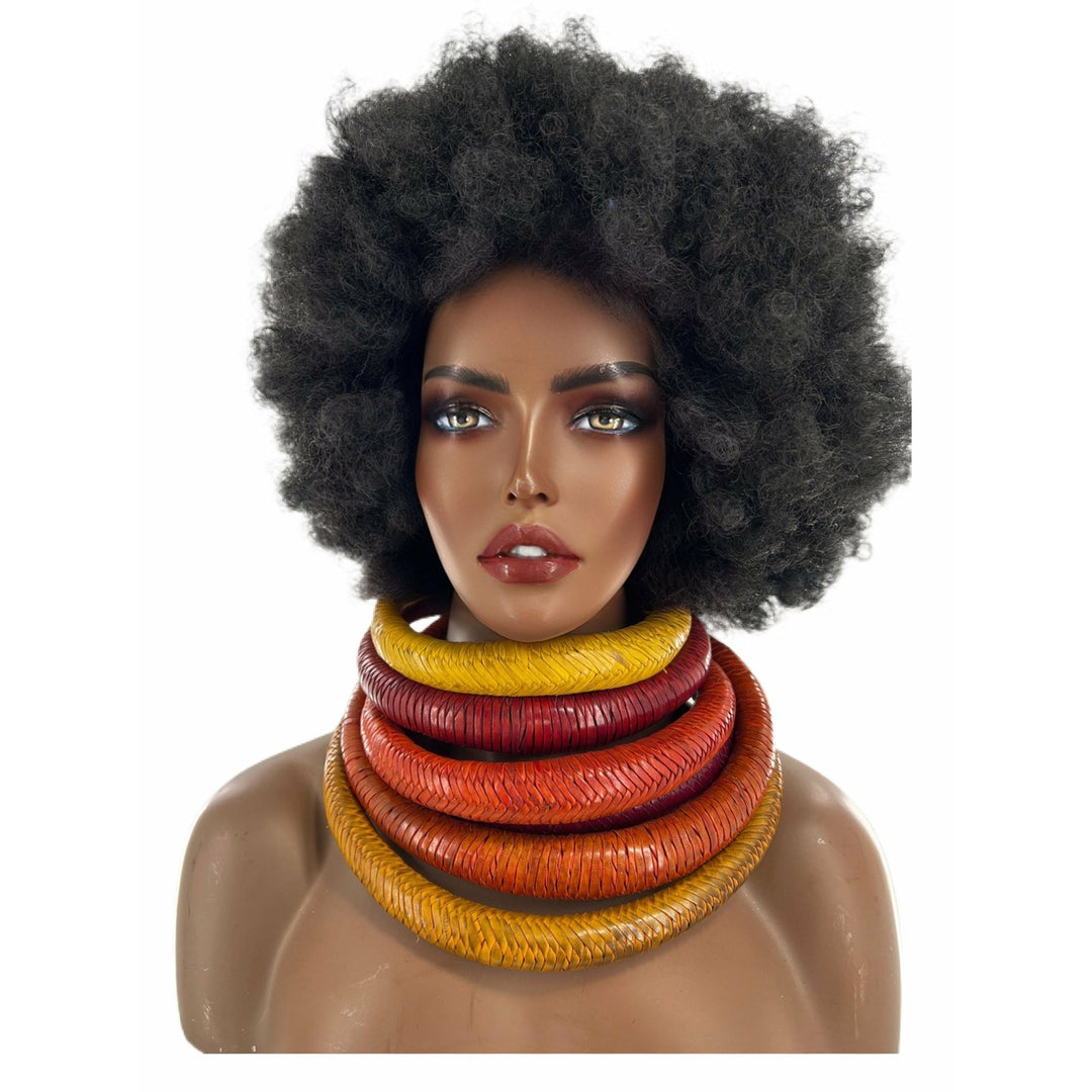 Bankula Genuine leather BIG chunky necklace - Trufacebygrace