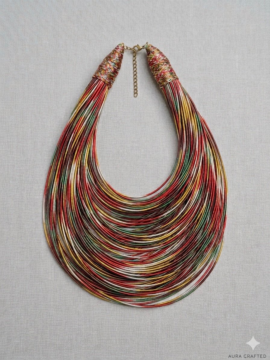 Bantama Layered Thread Statement Necklace - Trufacebygrace