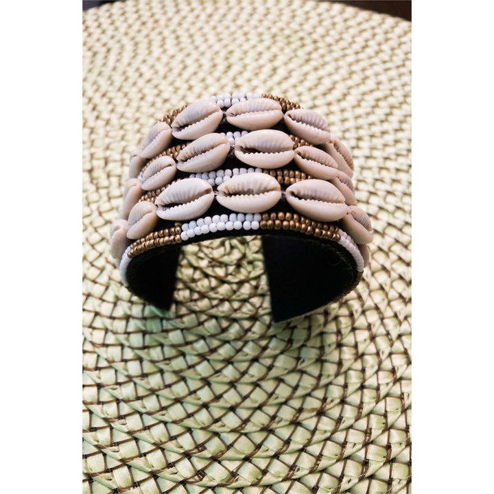 Bead and Cowry Shell Bracelet/Cuff - Trufacebygrace