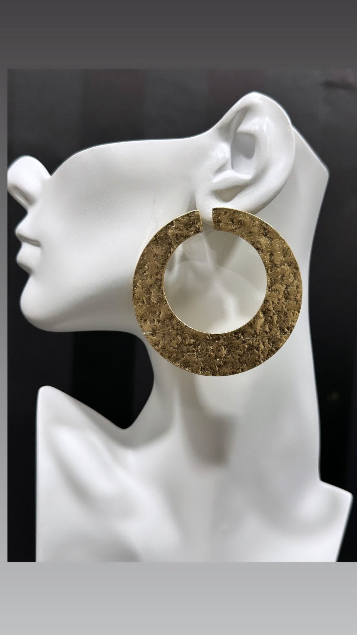 Birago Tarnish Free Textured Gold stud Earrings - Trufacebygrace