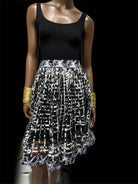 Black And White Ankara Laced Midi Skirt - Trufacebygrace