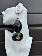 Black Calabash Tribal Expressions Earrings - Trufacebygrace