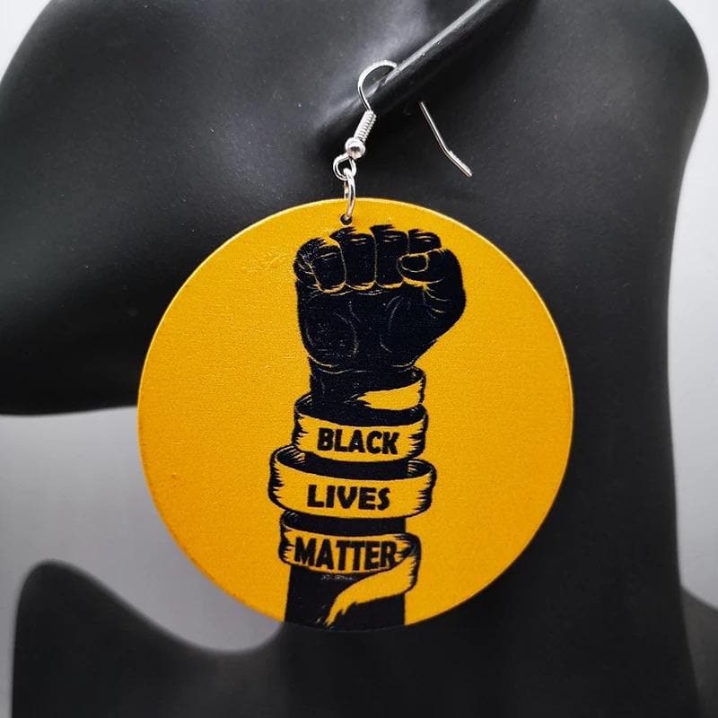 Black lives Matter Wooden Earrings - Trufacebygrace