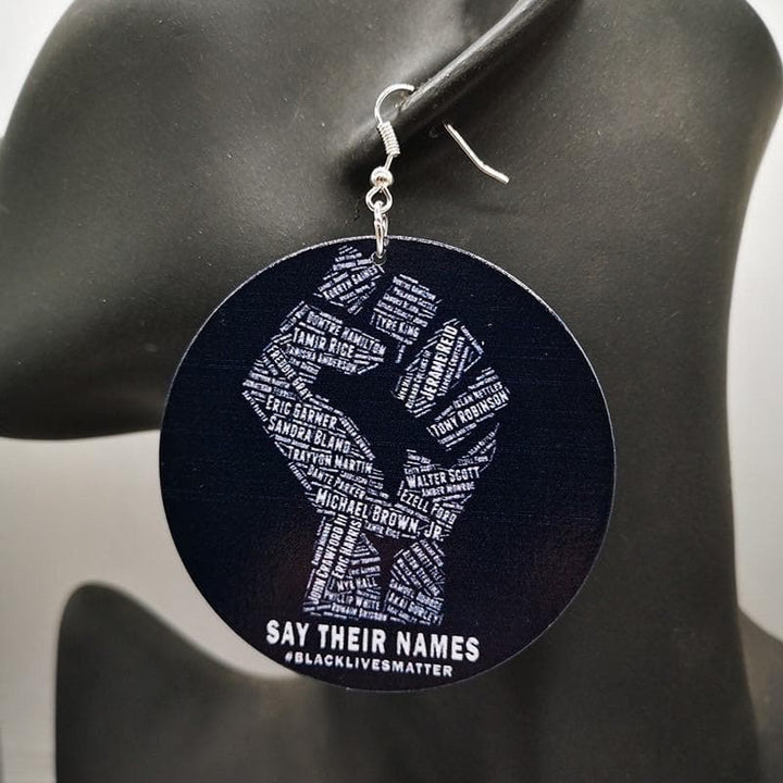 Black lives Matter Wooden Earrings - Trufacebygrace