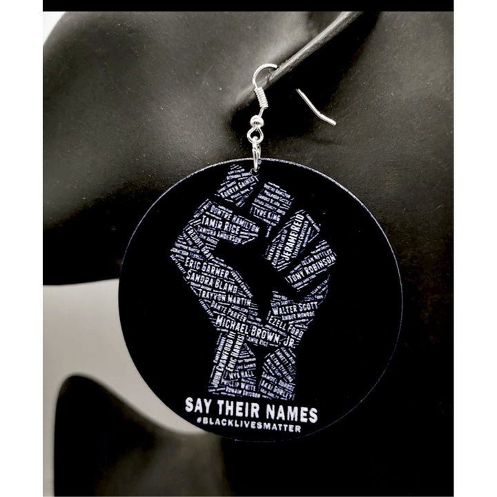 Black lives Matter Wooden Earrings - Trufacebygrace