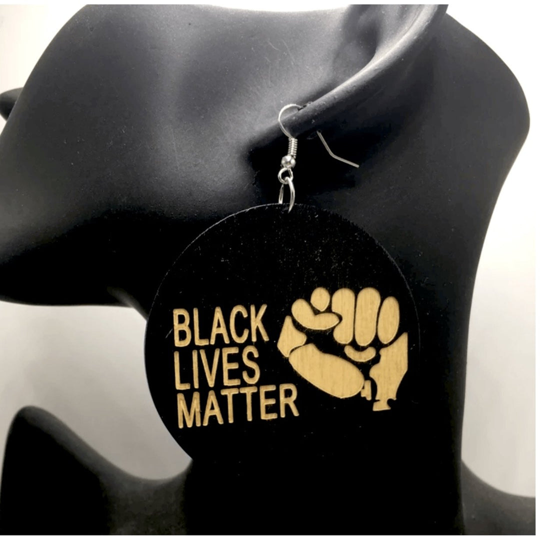 Black lives Matter Wooden Earrings - Trufacebygrace