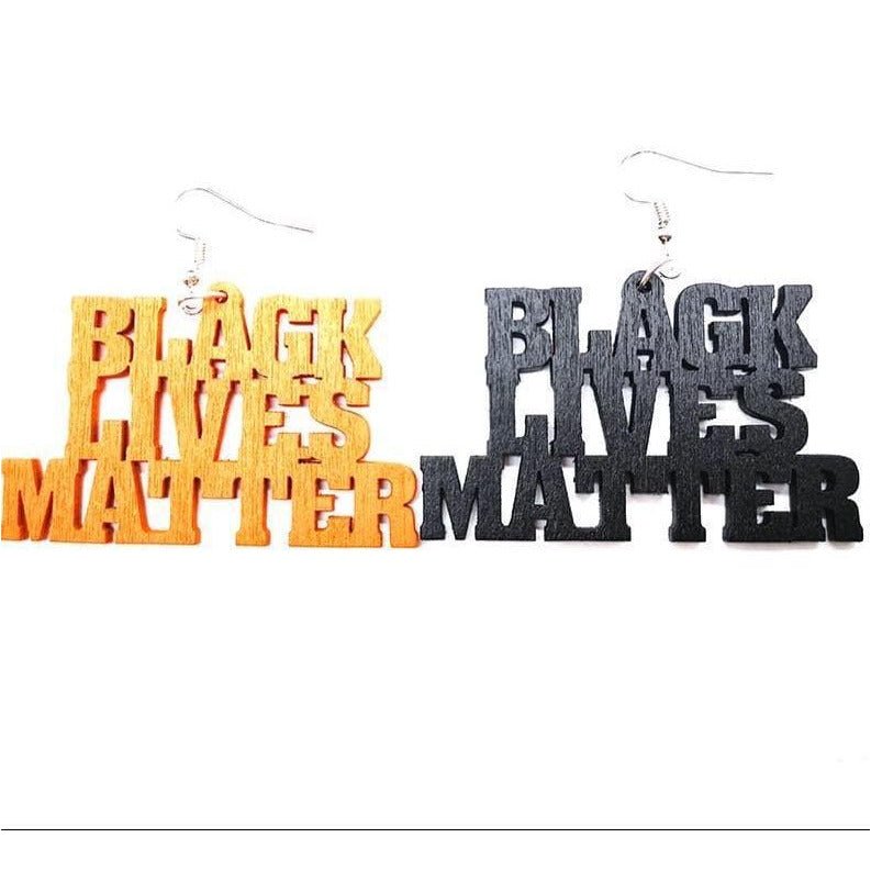 Black lives Matter Wooden Earrings - Trufacebygrace