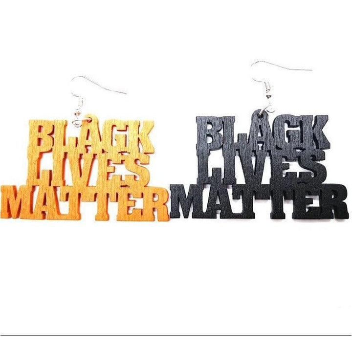 Black lives Matter Wooden Earrings - Trufacebygrace